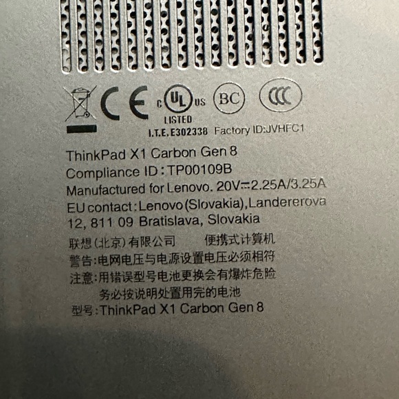 Lenovo X Gen8 Carbon EUC - Picture 2 of 7